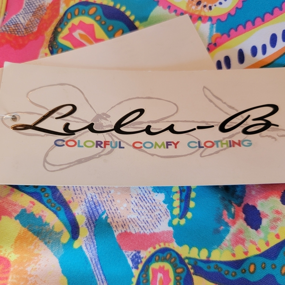 Lulu-B Tropical Paisley UPF 50+ Beach Cover Up Dress Size Small NEW - Picture 8 of 9